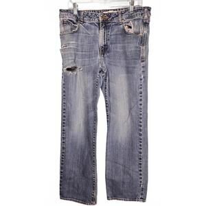 Lee‎ Modern Series Women's Relaxed Fit Straight Leg Distressed Jeans 34